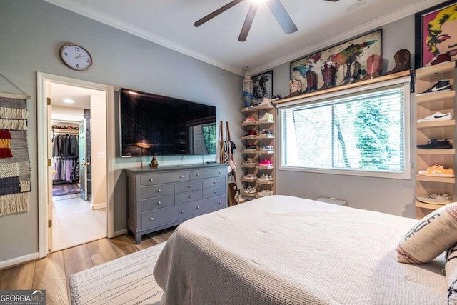 4850 Lake Fjord Pass, Marietta, GA 30068 - bedroom featuring wood finished floors, ornamental molding, and a ceiling fan