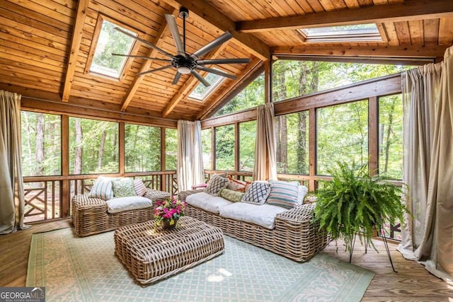 4850 Lake Fjord Pass, Marietta, GA 30068 - sunroom / solarium with a skylight and a ceiling fan