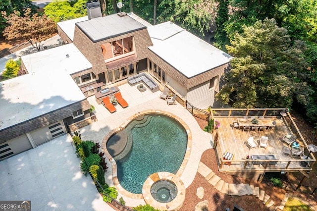 4850 Lake Fjord Pass, Marietta, GA 30068 - view from above of property featuring a pool area