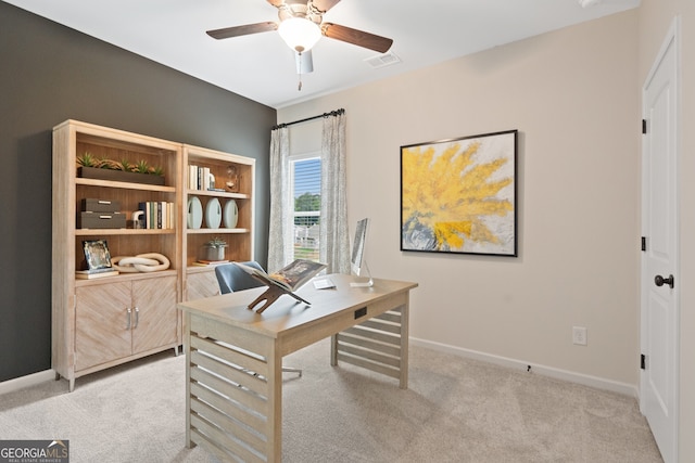 155 Roxeywood Way, Winder, GA 30680 - office area with light carpet and ceiling fan