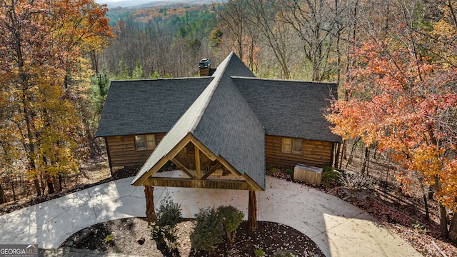 307 Big Timber Rd, Mineral Bluff, GA 30559 - view of patio / terrace featuring a forest view