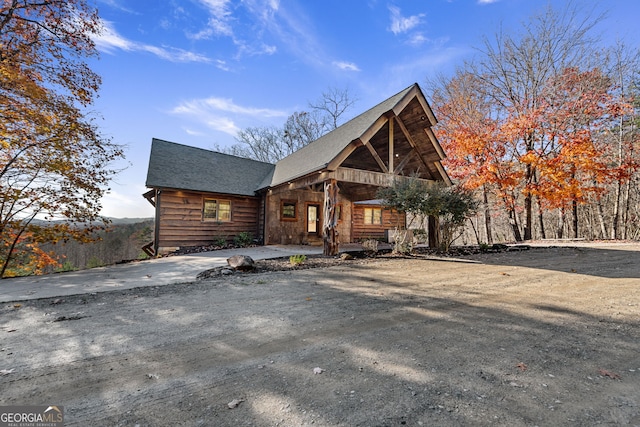 307 Big Timber Rd, Mineral Bluff, GA 30559 - log home with roof with shingles