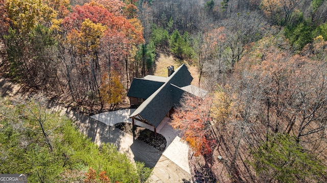 307 Big Timber Rd, Mineral Bluff, GA 30559 - view from above of property with a heavily wooded area