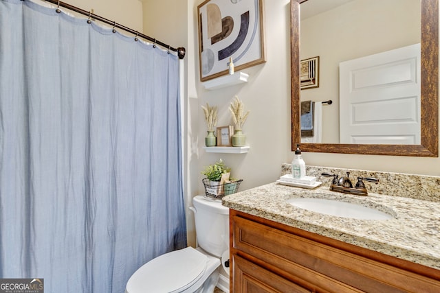 117 Elkins Blvd, Locust Grove, GA 30248 - bathroom featuring vanity and curtained shower