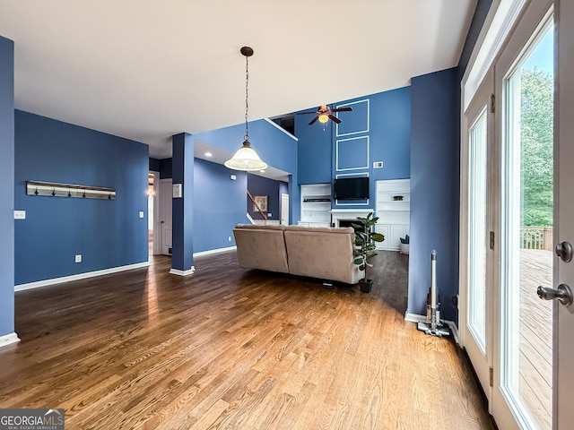 35 Paddle Boat Cv, Senoia, GA 30276 - living area with a ceiling fan and wood finished floors