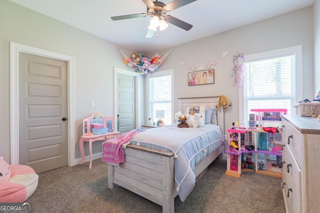 7270 Tillman Branch Rd, Hahira, GA 31632 - bedroom featuring carpet flooring and ceiling fan