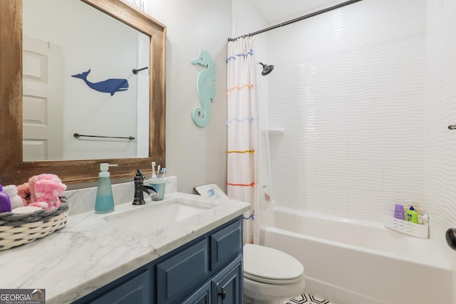 7270 Tillman Branch Rd, Hahira, GA 31632 - bathroom with vanity and shower / bathtub combination with curtain