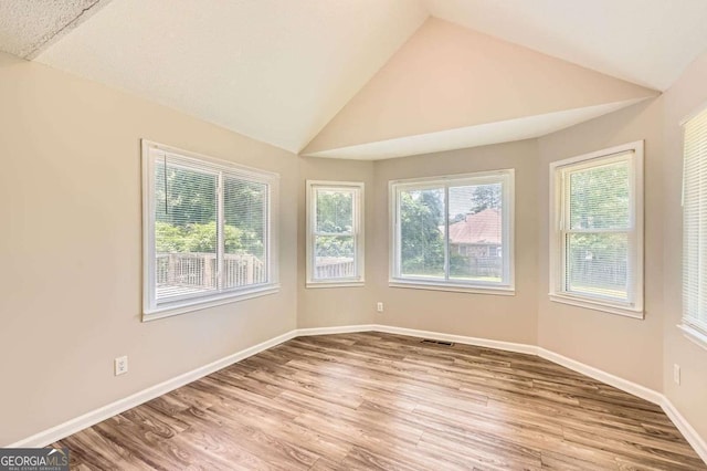 11473 Summer Creek Dr, Hampton, GA 30228 - empty room with vaulted ceiling and wood finished floors