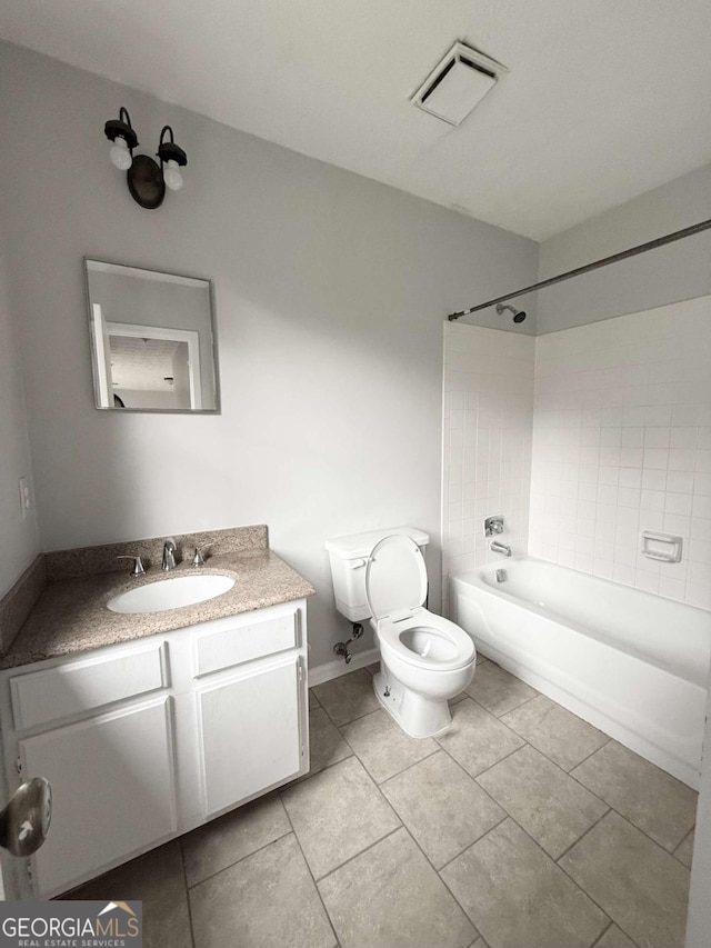 1081 Forest Path, Stone Mountain, GA 30088 - bathroom featuring vanity, shower / bath combination, and tile patterned flooring