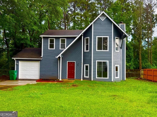 1081 Forest Path, Stone Mountain, GA 30088 - view of front facade featuring a chimney, driveway, and an attached garage