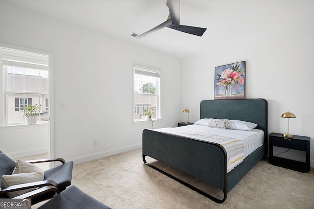 203 Holden Way, Woodstock, GA 30189 - bedroom with light carpet and ceiling fan
