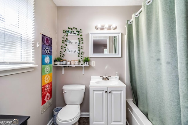 1147 Dunivin Dr, Jonesboro, GA 30238 - bathroom with vanity and shower / tub combo with curtain