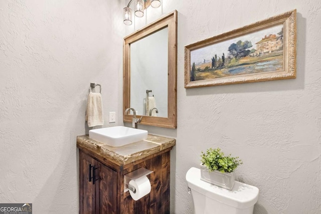 126 Wawayanda Dr, Mineral Bluff, GA 30559 - half bathroom featuring vanity and a textured wall
