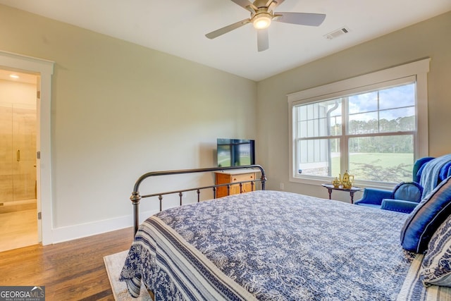 3076 E Lake Rd, Mcdonough, GA 30252 - bedroom featuring wood finished floors and ceiling fan