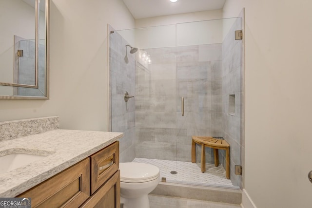 3076 E Lake Rd, Mcdonough, GA 30252 - bathroom featuring vanity and a stall shower