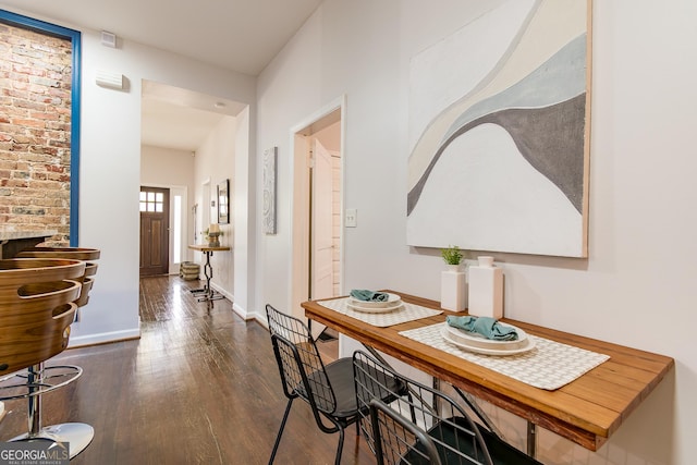 496 Rankin St NE, Atlanta, GA 30308 - hall with dark wood-style flooring and baseboards