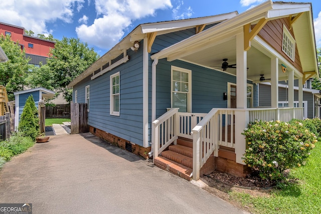 496 Rankin St NE, Atlanta, GA 30308 - view of side of home featuring ceiling fan and crawl space