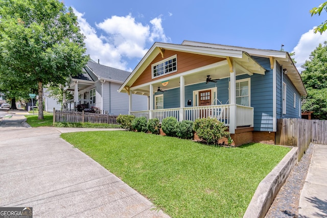 496 Rankin St NE, Atlanta, GA 30308 - view of front of house featuring ceiling fan and a porch