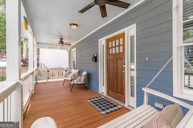 496 Rankin St NE, Atlanta, GA 30308 - porch with ceiling fan
