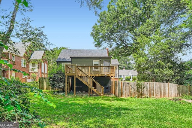 1134 Jefferson Ave, East Point, GA 30344 - rear view of house featuring a deck and stairway
