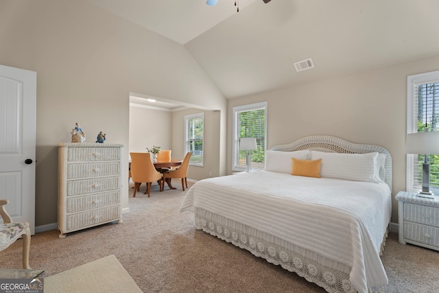 1001 Hartwell Rd, Locust Grove, GA 30248 - bedroom featuring carpet floors and vaulted ceiling