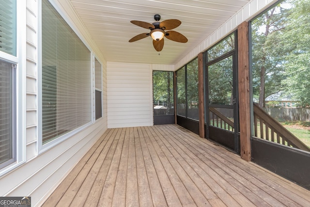 303 Sage Meadows Ln, Bonaire, GA 31005 - unfurnished sunroom with ceiling fan