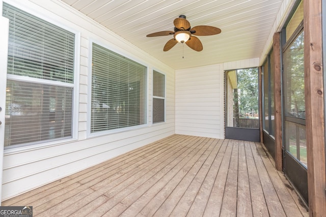 303 Sage Meadows Ln, Bonaire, GA 31005 - unfurnished sunroom with ceiling fan
