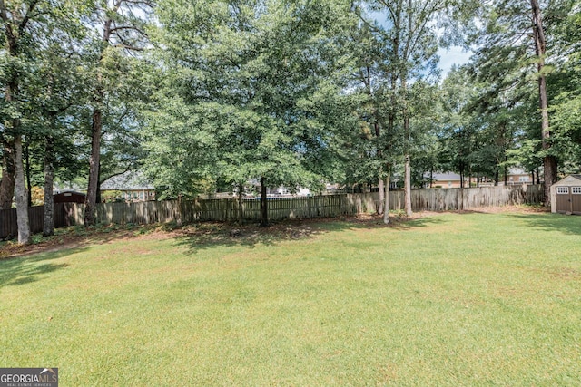 303 Sage Meadows Ln, Bonaire, GA 31005 - fenced backyard with a storage unit