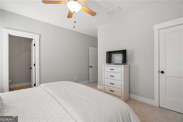 200 Ivy Meadow Way, Ball Ground, GA 30107 - bedroom with a ceiling fan and light colored carpet