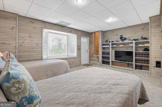 312 Mollie Mountain Trl, Ellijay, GA 30536 - carpeted bedroom with a drop ceiling, two closets, and ensuite bathroom