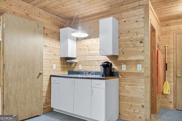312 Mollie Mountain Trl, Ellijay, GA 30536 - full bath featuring wood walls, vanity, and a stall shower