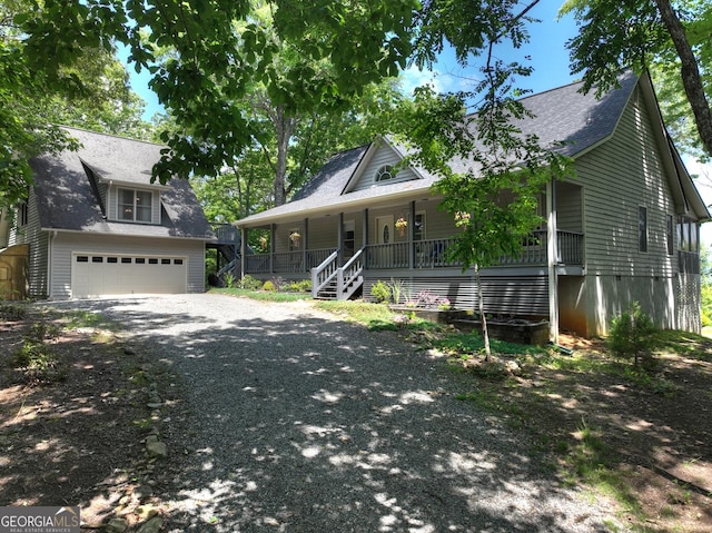 312 Mollie Mountain Trl, Ellijay, GA 30536 - view of front of house featuring stairway, a porch, and a shingled roof