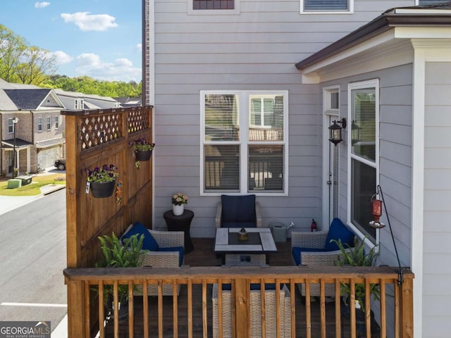 1621 Wellborn Walk, Suwanee, GA 30024 - wooden deck featuring outdoor lounge area