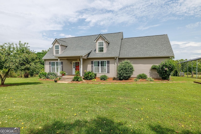 107 Line Creek Rd, Nicholson, GA 30565 - cape cod house with a front yard and a shingled roof
