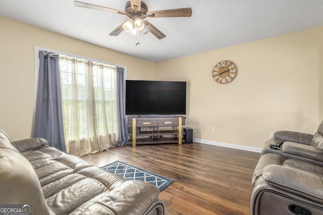 107 Line Creek Rd, Nicholson, GA 30565 - living room with a ceiling fan and wood finished floors
