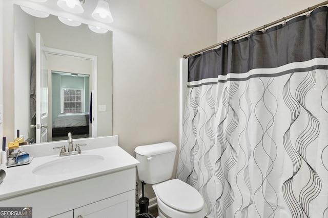 140 Canyons Ct, Hampton, GA 30228 - full bath featuring connected bathroom, vanity, and curtained shower