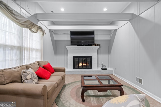 564 Allana Ct, Stone Mountain, GA 30087 - living area with a fireplace
