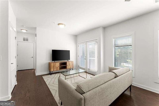19 Moda Ln, Atlanta, GA 30316 - living area with wood finished floors and french doors