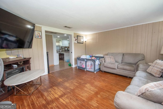 6110 Ga Highway 34, Franklin, GA 30217 - living area with wood finished floors and wood walls