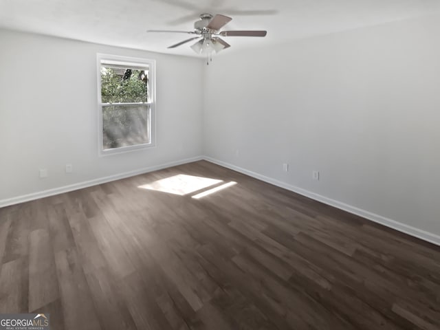 6220 Brookwood Rd, Peachtree Corners, GA 30092 - empty room featuring ceiling fan and dark wood-type flooring