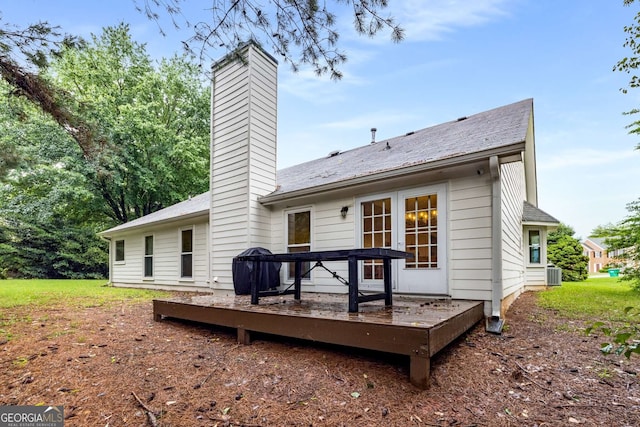 5315 Bentley Hall Dr, Alpharetta, GA 30005 - rear view of property with a deck and a chimney