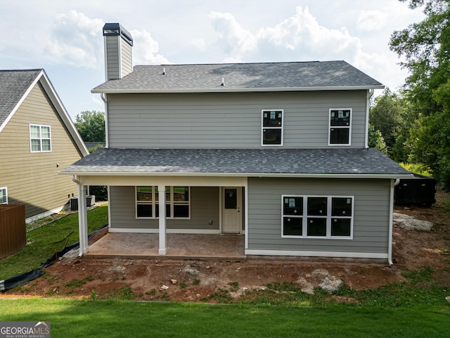 195 Grove Point Rd, Athens, GA 30605 - back of house with a patio, a yard, a chimney, and a shingled roof