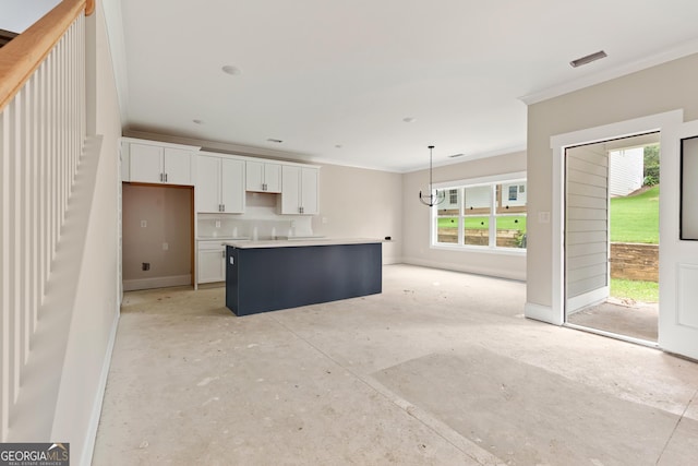 195 Grove Point Rd, Athens, GA 30605 - unfurnished living room featuring ornamental molding and baseboards