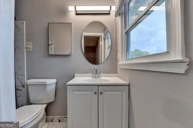 1094 SW Amber Rdg SW, Lilburn, GA 30047 - full bathroom featuring marble finish floors, vanity, and a marble finish shower