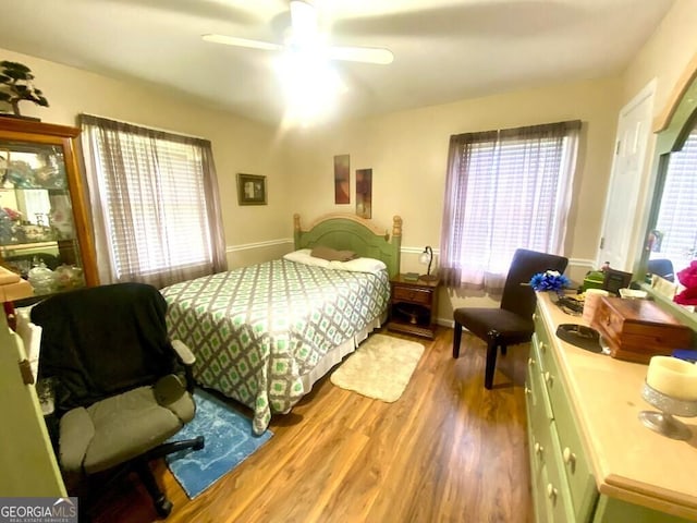 2557 Bartley Rd, Lagrange, GA 30240 - bedroom with wood finished floors and a ceiling fan