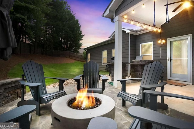 132 Berkleigh Trails Dr, Hiram, GA 30141 - view of patio with an outdoor fire pit