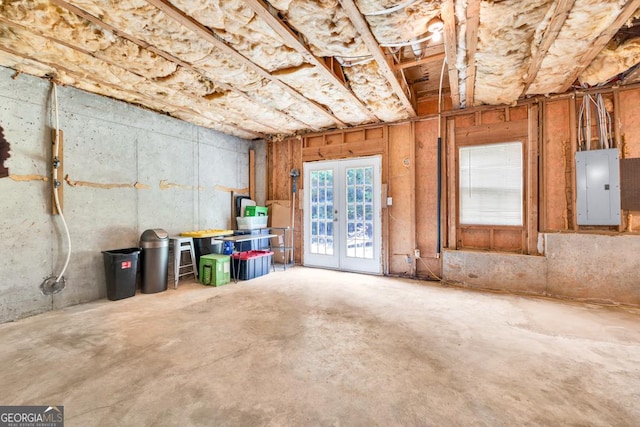 4371 Shag Bark Trl, Gainesville, GA 30507 - below grade area with electric panel and french doors