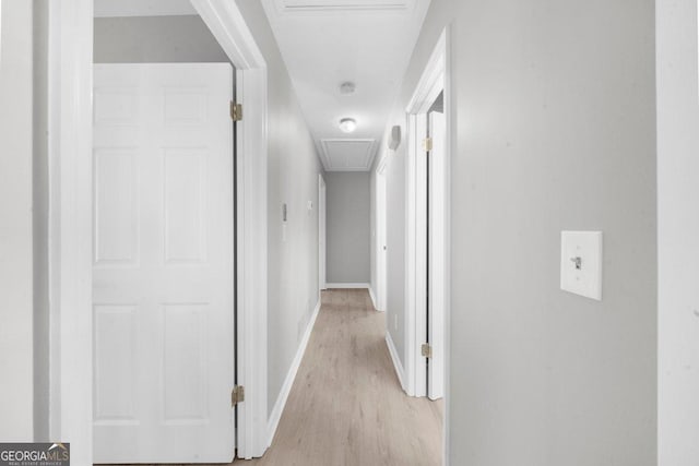 2945 Thompson Mill Rd, Gainesville, GA 30506 - hall featuring attic access and light wood-style flooring