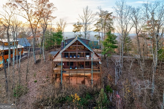 588 Tower Rd, Mineral Bluff, GA 30559 - rear view of property featuring a wooden deck