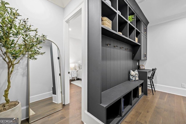 2381 Jones Phillips Rd, Dacula, GA 30019 - mudroom with wood finished floors and baseboards